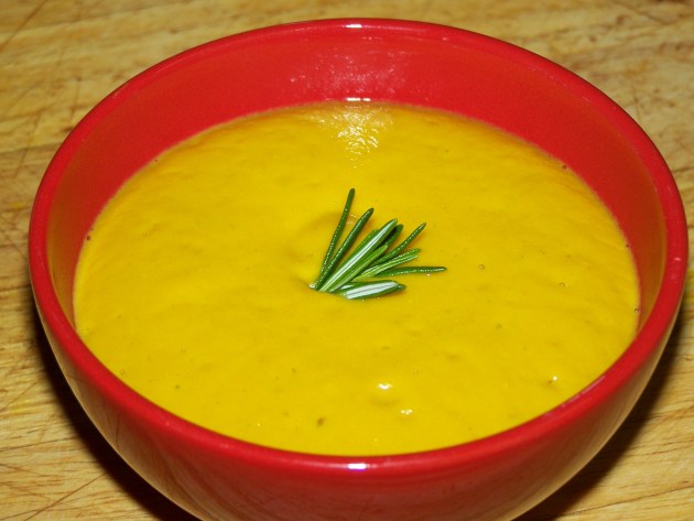 The soup bowl with a bit of rosemary for good looks