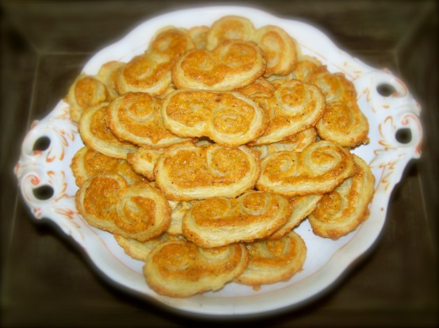 Cheddar Palmiers on grandma's cookie stand