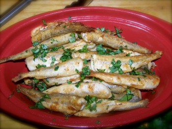 Simple pan fried smelt