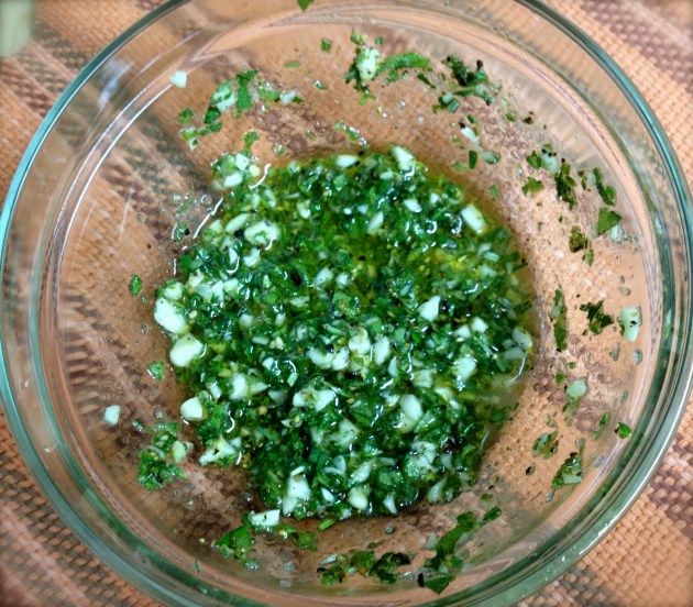 Chopped herbs and oil rub Chopped herbs and oil rub