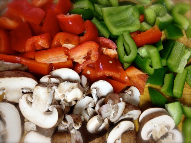 Here is how to cut up the vegetables