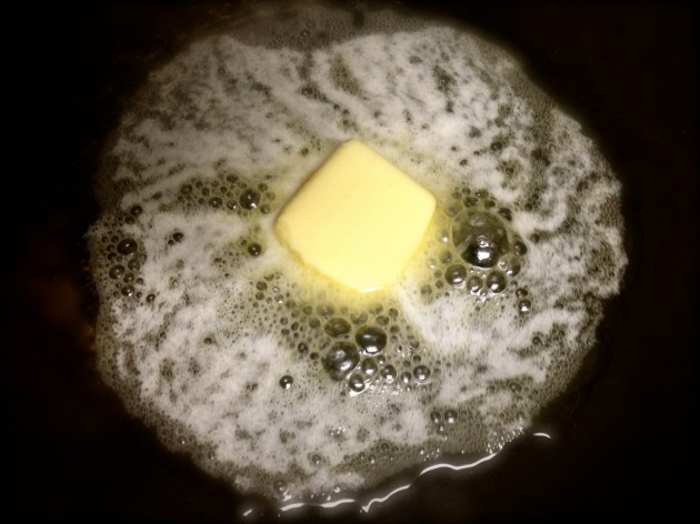 Butter melting. Best feeling in the world. The cooking is about to begin...