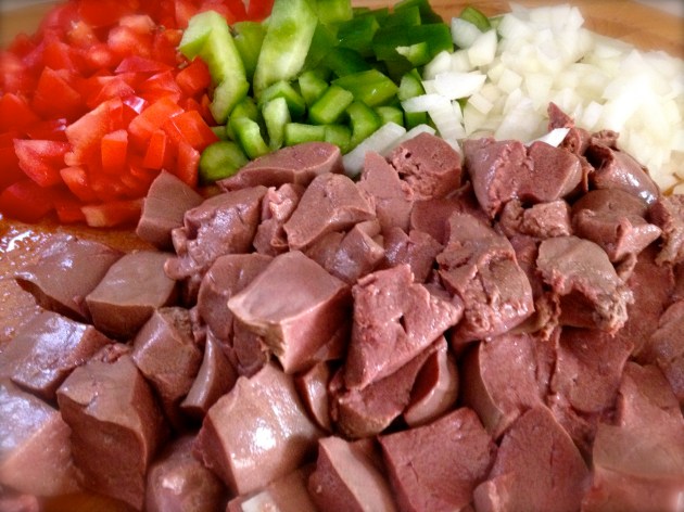 lamb liver, cleaned and chopped