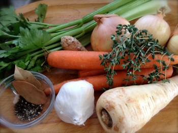 Strong flavored root vegetables and greens