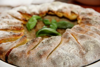 Closeup: Open Face Lamb Pie is ready to serve