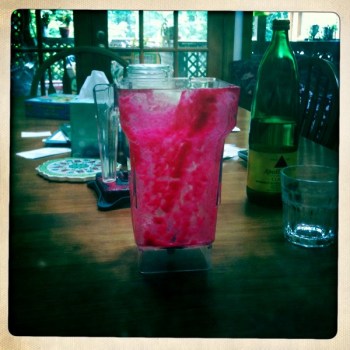 Some regular day breakfast -- a colorful and healthful smoothie