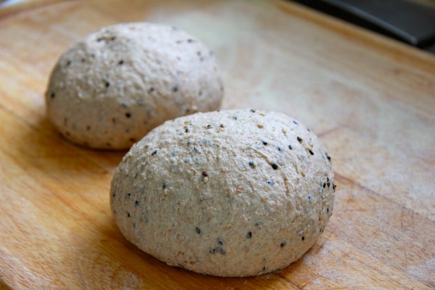 4S Bread dough after shaping into balls