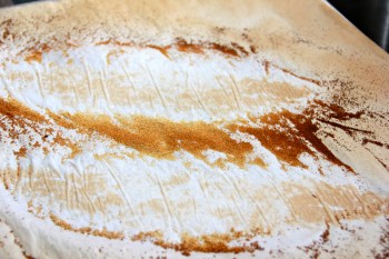 Bread ghosts left behind on a parchment