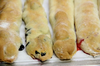 Mmm... leaky fruit juice. Time to take the rolls out of the oven