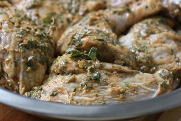 Chicken resting in yogurt marinade