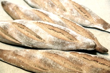 Whole wheat batards with buckwheat