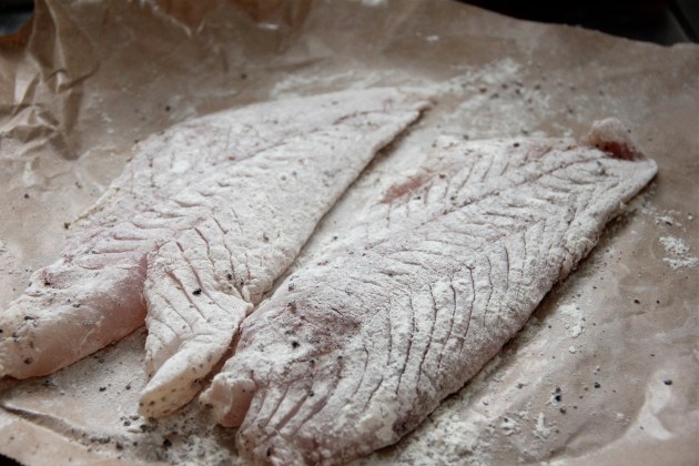 Flour dusted grouper fillets