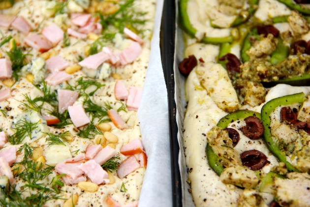 Focaccia ready for the oven