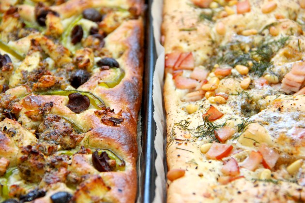 Focaccia fresh out of the oven