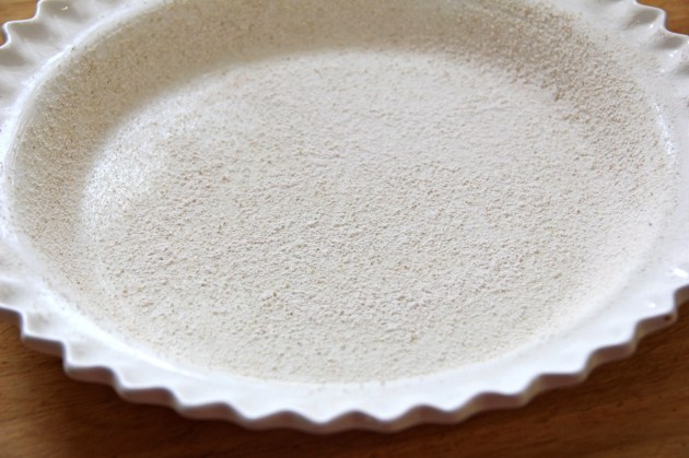 Making Strawberry Cake -- Floured Pie Dish