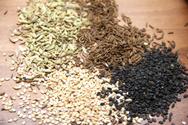 Sausage Bites With Pine Nuts -- seeds for spinkling