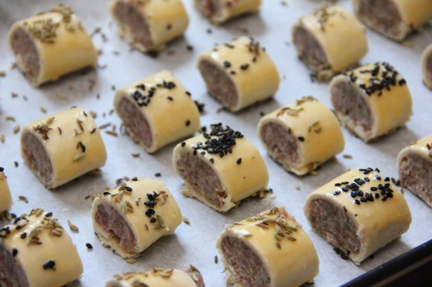 Sausage Bites With Pine Nuts -- ready to bake