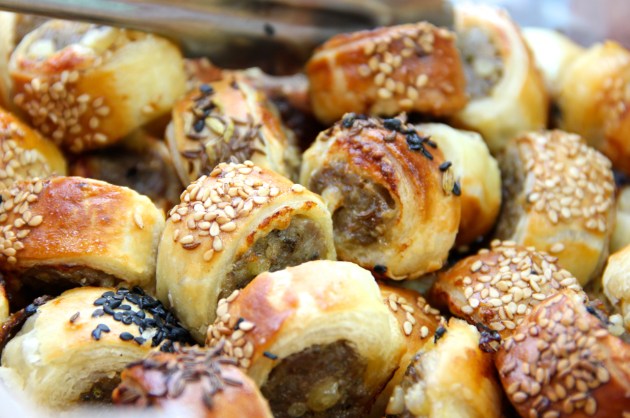 Sausage Bites With Pine Nuts fresh out of the oven