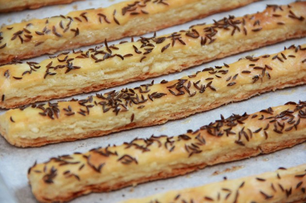 Cheese Sticks With Caraway Seed -- freshly baked