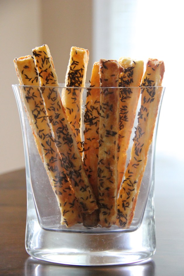 Cheese Sticks With Caraway Seed -- freshly baked
