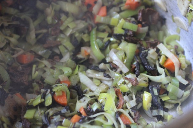 Dry Mushrooms & Leek Soup With Farro