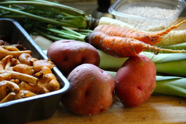 Mushroom Barley Soup With Chanterelles