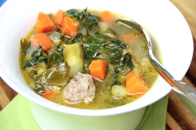 Sausage, Spinach & 'Sparagus Soup