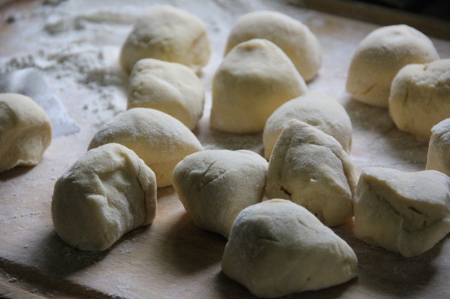 Making Russian Napoleon: divided dough