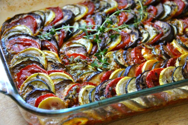 Confit Byaldi by Thomas Keller, also known as Ratatouille from Pixar's animated movie
