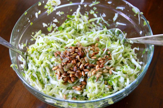 Green Slaw With Toasted Pumpkin Seeds