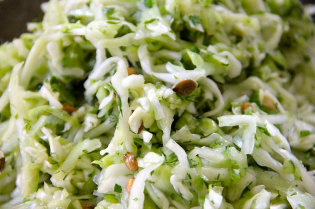 Green Slaw With Toasted Pumpkin Seeds