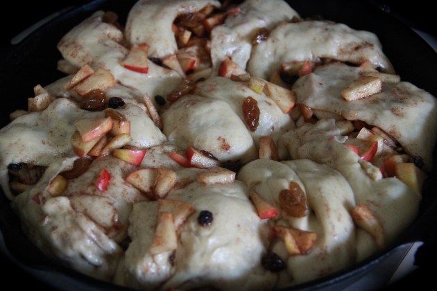 Apple Challah With Raisins - after final proof