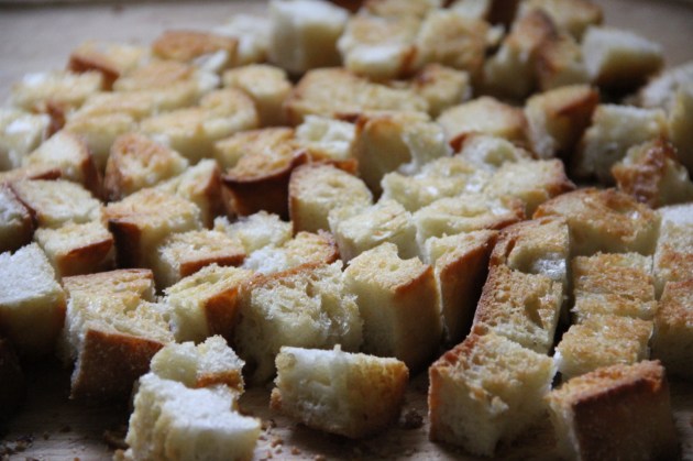 Ham & Spinach Bread Pudding: bread cubes