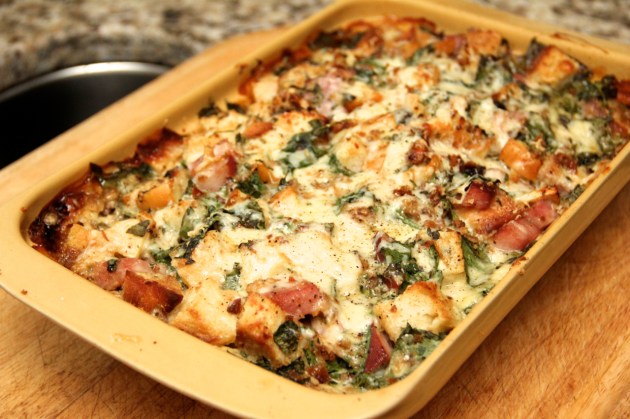 Ham & Spinach Bread Pudding