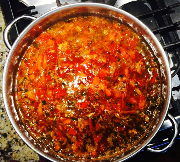 Making Borscht: ready to serve